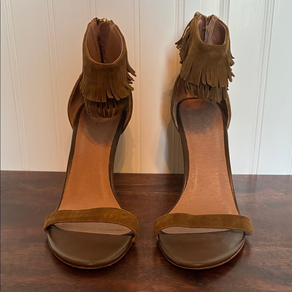 Joie Suede Fringe Heels